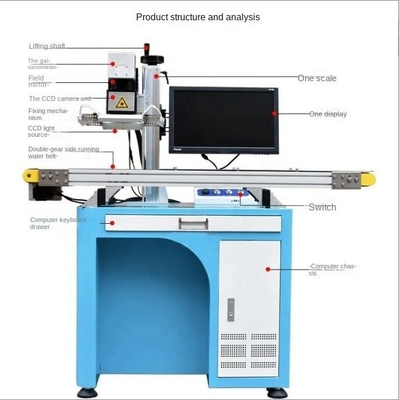 Machine de marquage laser à fibre/CO2/UV avec caméra CCD à système de positionnement visuel